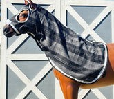 Black Check Kersey Wool Hood - White & Black Trims MISMATCHED